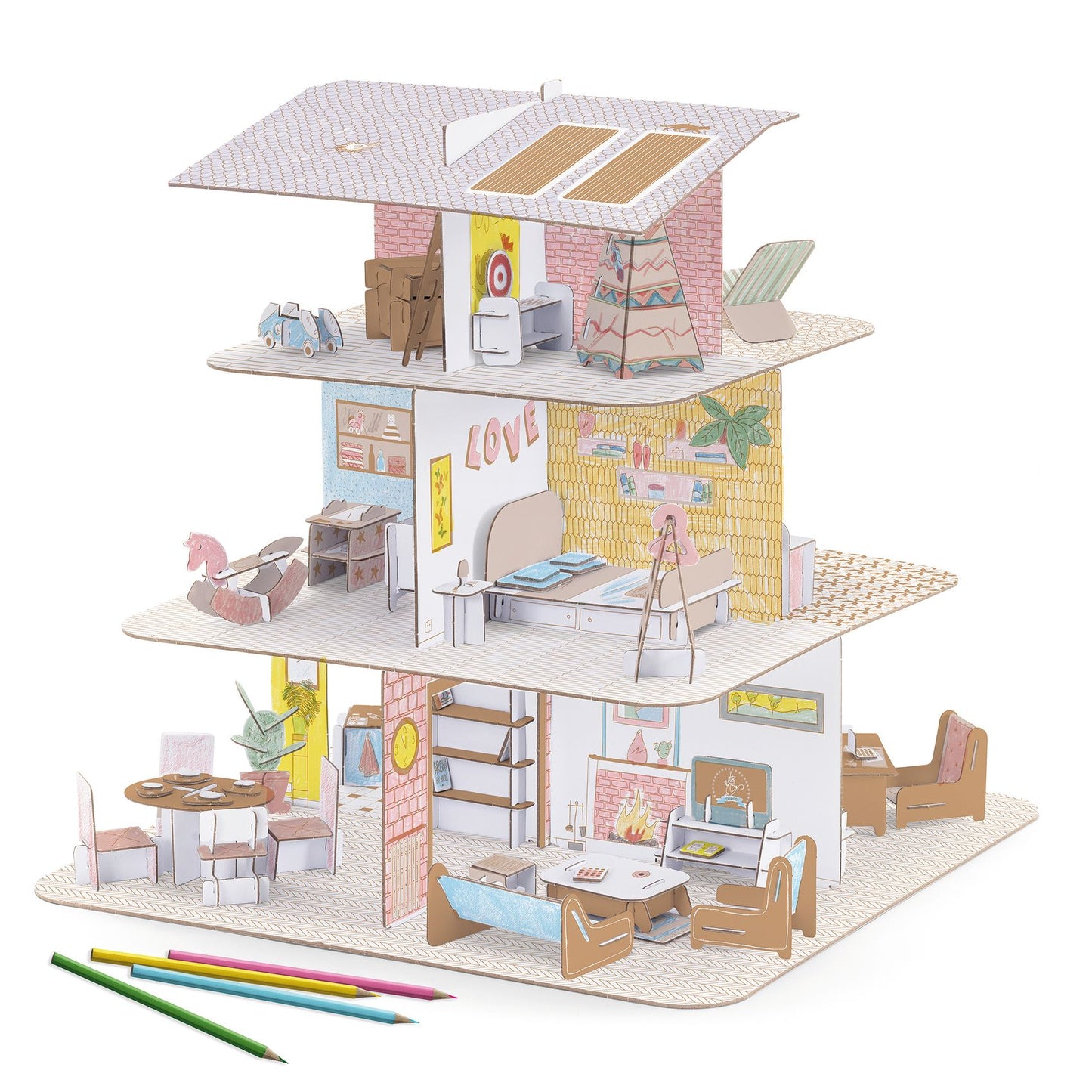 Casa delle bambole - Costruisci, dipingi e gioca